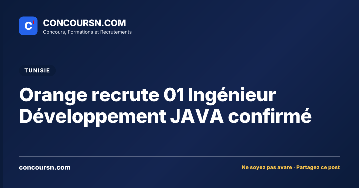 Illustration de l’article : Orange recrute 01 Ingénieur Développement JAVA confirmé