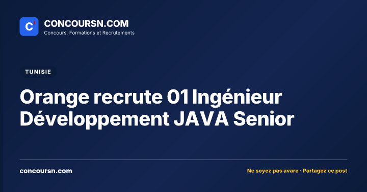 Illustration de l’article : Orange recrute 01 Ingénieur Développement JAVA Senior