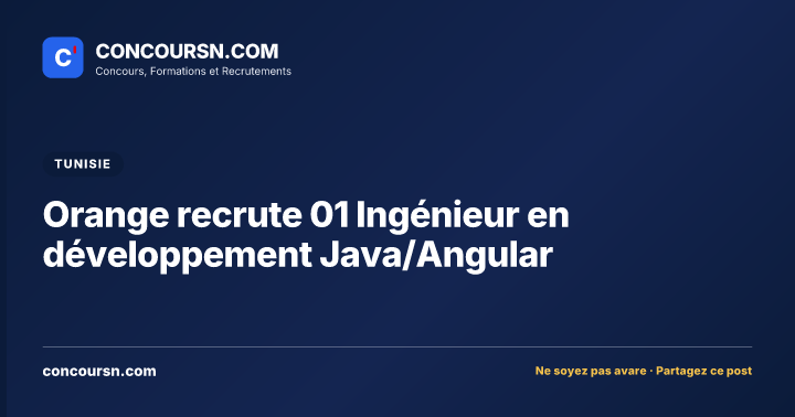 Illustration de l’article : Orange recrute 01 Ingénieur en développement Java/Angular