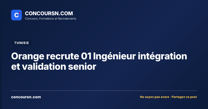 Illustration de l’article : Orange recrute 01 Ingénieur intégration et validation senior