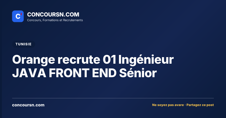 Illustration de l’article : Orange recrute 01 Ingénieur JAVA FRONT END Sénior