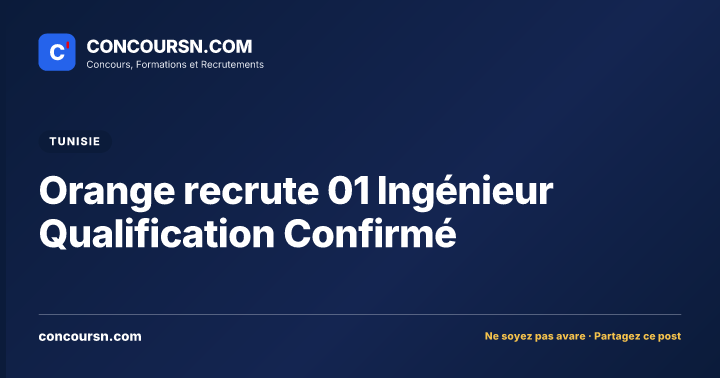 Illustration de l’article : Orange recrute 01 Ingénieur Qualification Confirmé