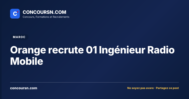 Illustration de l’article : Orange recrute 01 Ingénieur Radio Mobile