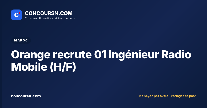 Illustration de l’article : Orange recrute 01 Ingénieur Radio Mobile (H/F)