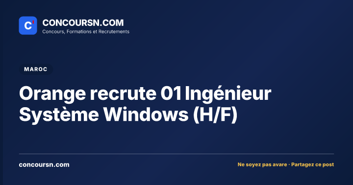 Illustration de l’article : Orange recrute 01 Ingénieur Système Windows (H/F)