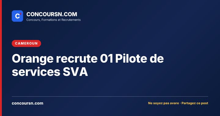 Orange recrute 01 Pilote de services SVA