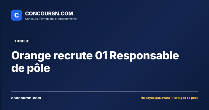 Illustration de l’article : Orange recrute 01 Responsable de pôle