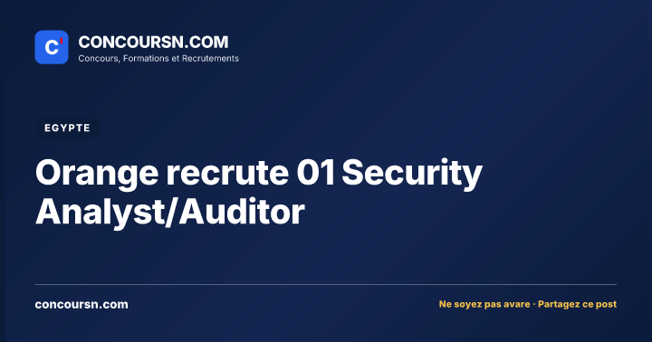 Illustration de l’article : Orange recrute 01 Security Analyst/Auditor