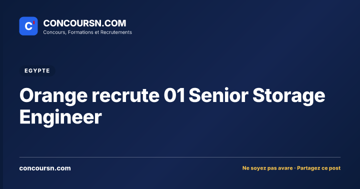 Illustration de l’article : Orange recrute 01 Senior Storage Engineer