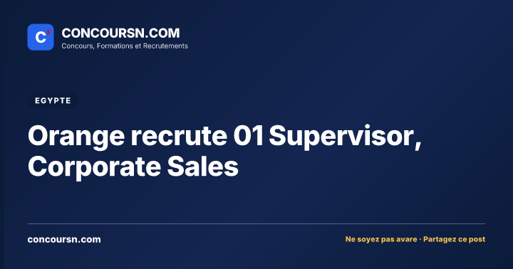 Orange recrute 01 Supervisor, Corporate Sales