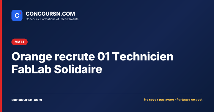 Illustration de l’article : Orange recrute 01 Technicien FabLab Solidaire