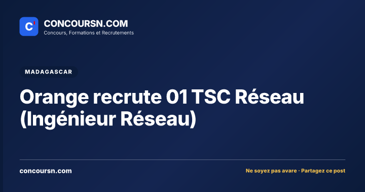 Illustration de l’article : Orange recrute 01 TSC Réseau (Ingénieur Réseau)