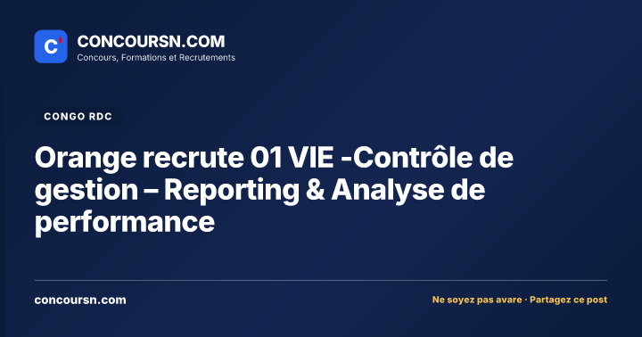 Illustration de l’article : Orange recrute 01 VIE -Contrôle de gestion – Reporting & Analyse de performance
