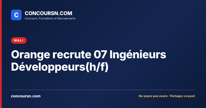Illustration de l’article : Orange recrute 07 Ingénieurs Développeurs(h/f)