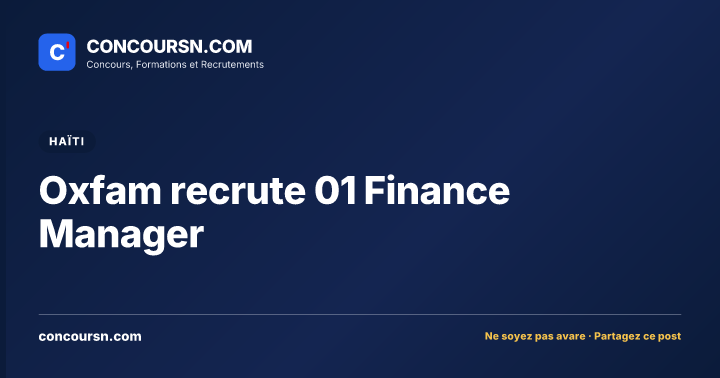 Illustration de l’article : Oxfam recrute 01 Finance Manager