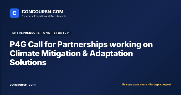 Illustration de l’article : P4G Call for Partnerships working on Climate Mitigation & Adaptation Solutions