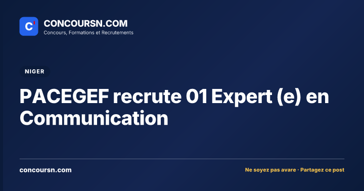 Illustration de l’article : PACEGEF recrute 01 Expert (e) en Communication