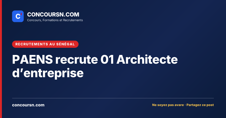 Illustration de l’article : PAENS recrute 01 Architecte d’entreprise