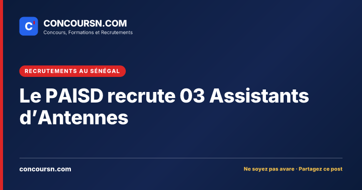 Illustration de l’article : Le PAISD recrute 03 Assistants d’Antennes