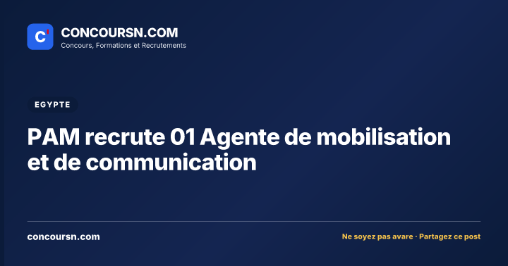 Illustration de l’article : PAM recrute 01 Agente de mobilisation et de communication