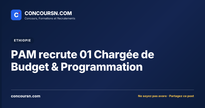 Illustration de l’article : PAM recrute 01 Chargée de Budget & Programmation