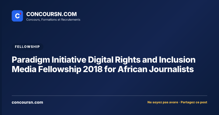 Illustration de l’article : Paradigm Initiative Digital Rights and Inclusion Media Fellowship 2018 for African Journalists