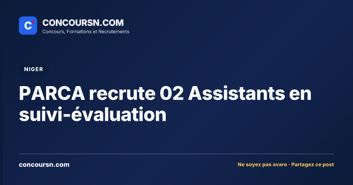 Illustration de l’article : PARCA recrute 02 Assistants en suivi-évaluation