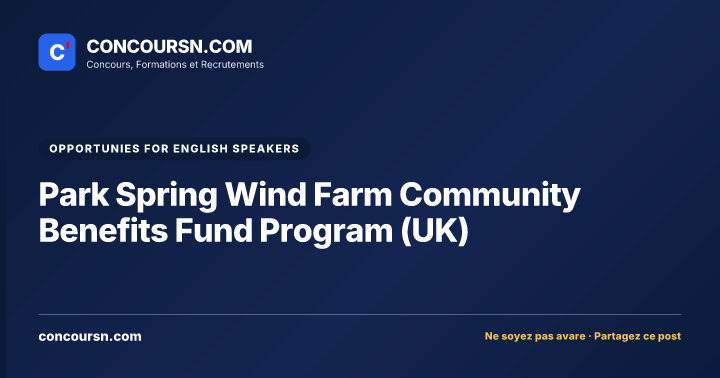 Illustration de l’article : Park Spring Wind Farm Community Benefits Fund Program (UK)