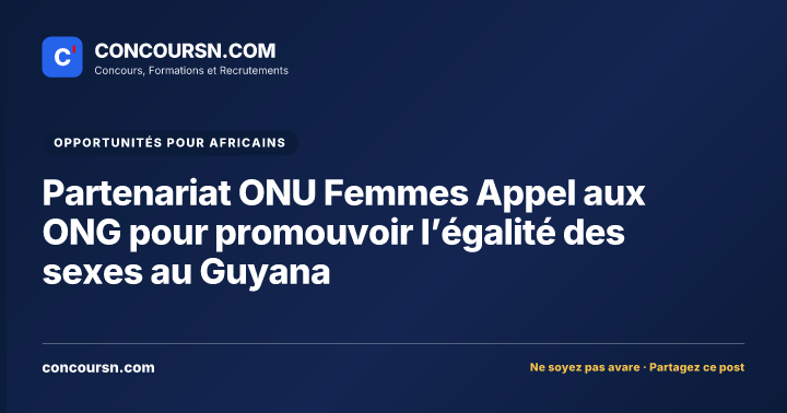 Illustration de l’article : Partenariat ONU Femmes Appel aux ONG pour promouvoir l’égalité des sexes au Guyana