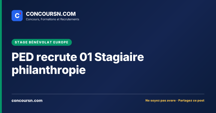 PED recrute 01 Stagiaire philanthropie
