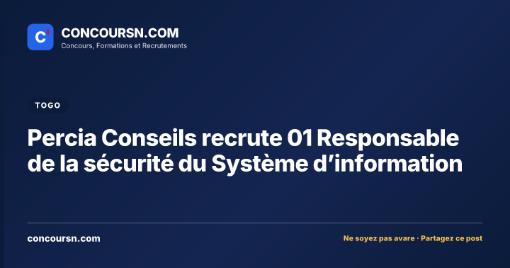 Illustration de l’article : Percia Conseils recrute 01 Responsable de la sécurité du Système d’information