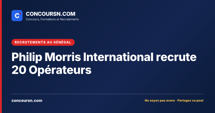 Illustration de l’article : Philip Morris International recrute 20 Opérateurs