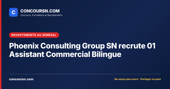 Illustration de l’article : Phoenix Consulting Group SN recrute 01 Assistant Commercial Bilingue