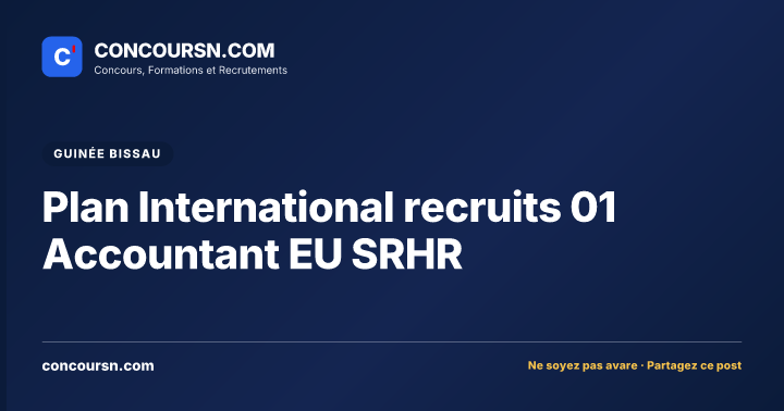 Illustration de l’article : Plan International recruits 01 Accountant EU SRHR