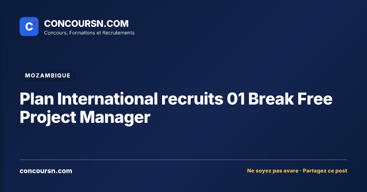 Illustration de l’article : Plan International recruits 01 Break Free Project Manager