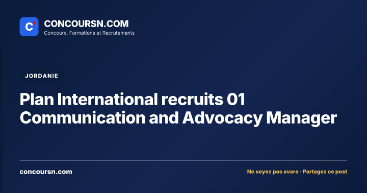 Illustration de l’article : Plan International recruits 01 Communication and Advocacy Manager