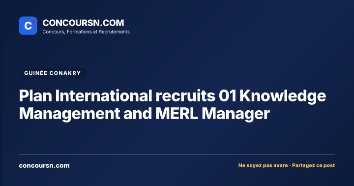 Illustration de l’article : Plan International recruits 01 Knowledge Management and MERL Manager