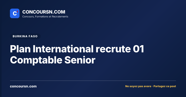 Illustration de l’article : Plan International recrute 01 Comptable Senior