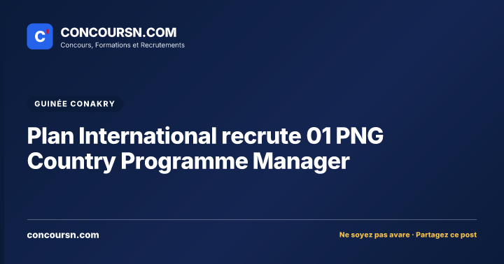 Illustration de l’article : Plan International recrute 01 PNG Country Programme Manager