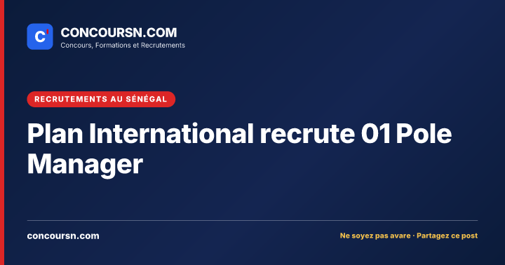 Illustration de l’article : Plan International recrute 01 Pole Manager