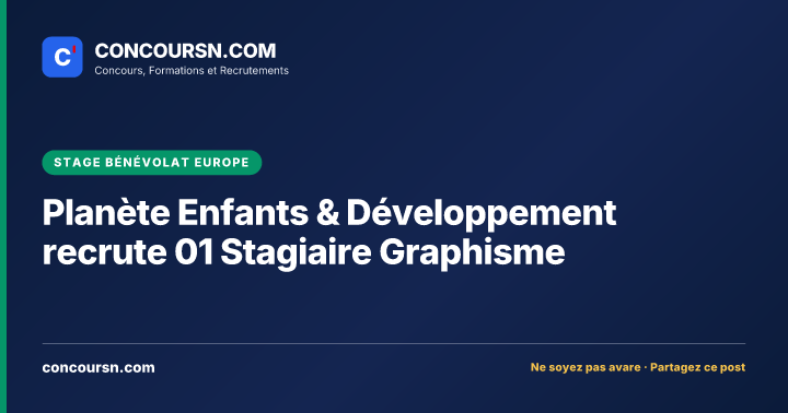 Illustration de l’article : Planète Enfants & Développement recrute 01 Stagiaire Graphisme