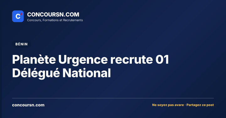Illustration de l’article : Planète Urgence recrute 01 Délégué National