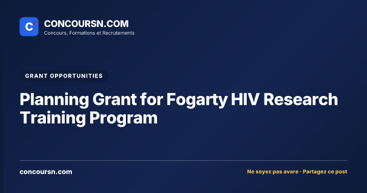 Illustration de l’article : Planning Grant for Fogarty HIV Research Training Program