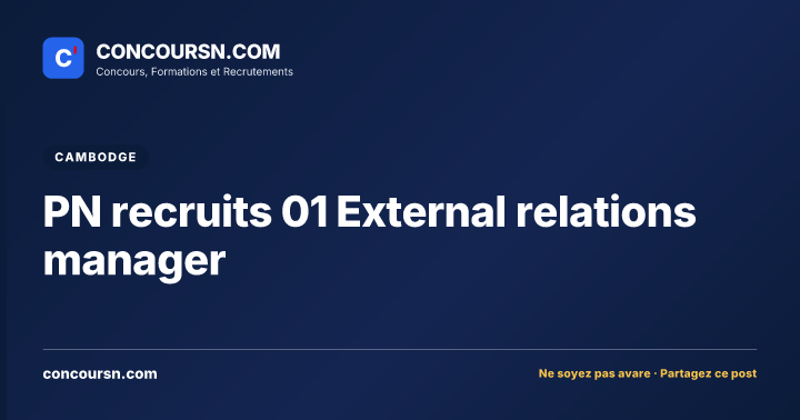 Illustration de l’article : PN recruits 01 External relations manager