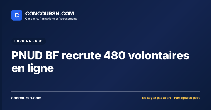Illustration de l’article : PNUD BF recrute 480 volontaires en ligne