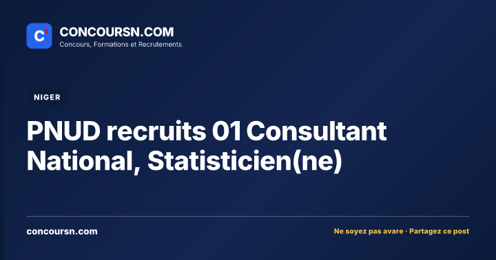 Illustration de l’article : PNUD recruits 01 Consultant National, Statisticien(ne)