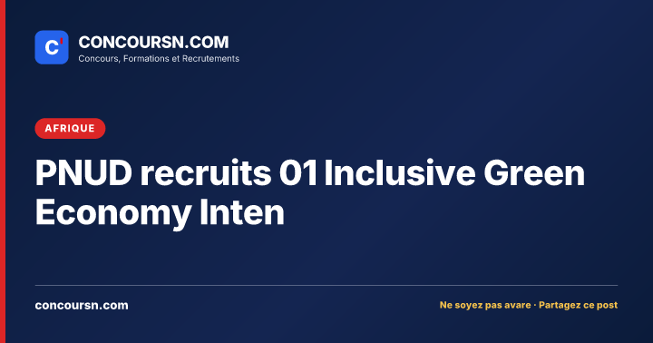 Illustration de l’article : PNUD recruits 01 Inclusive Green Economy Inten