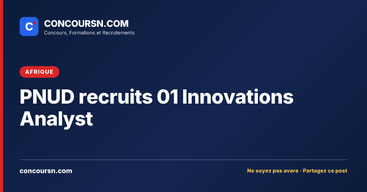 Illustration de l’article : PNUD recruits 01 Innovations Analyst