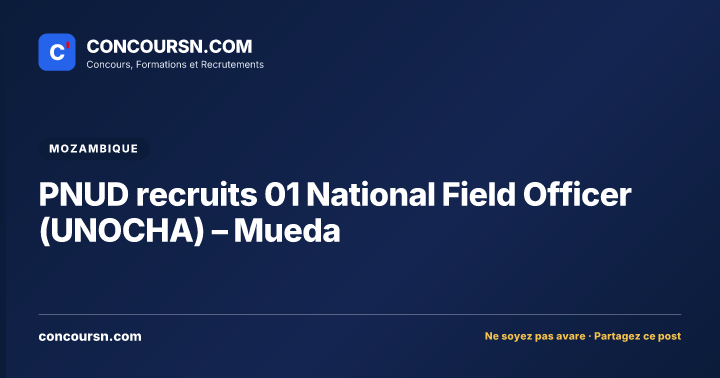 Illustration de l’article : PNUD recruits 01 National Field Officer (UNOCHA) – Mueda