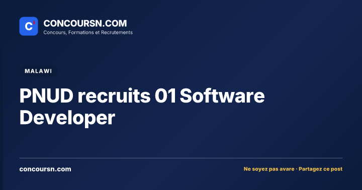 Illustration de l’article : PNUD recruits 01 Software Developer